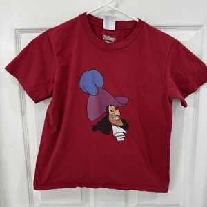Disney 2000s Captain Hook Kids Graphic Tee 100% Cotton Size Medium